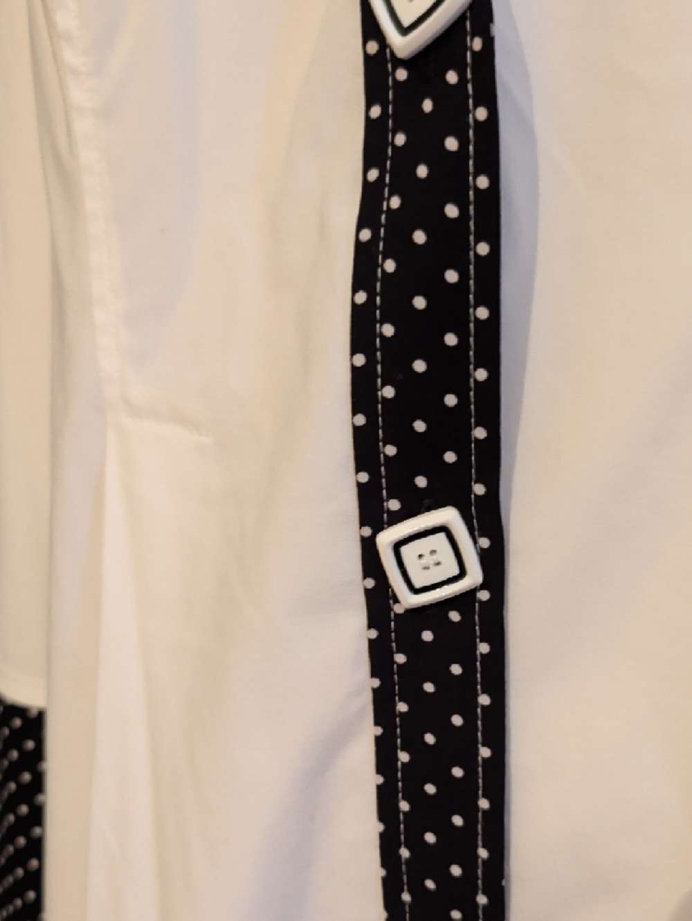 Joseph Ribkoff Black with White Polka Dot Lined Garment - Picture 3 of 7
